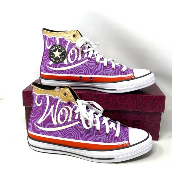 Converse Wonka Ctas High Top Shoes Men's Size Skate Pixel Purple Canvas A08154C - Picture 4 of 10